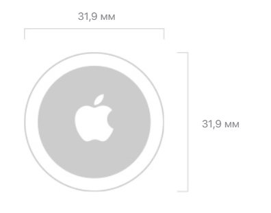 Размеры AirTag
