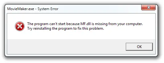 Как исправить ошибку "Система не обнаружила mf.dll"?