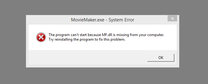 Как исправить ошибку "Система не обнаружила mf.dll"?