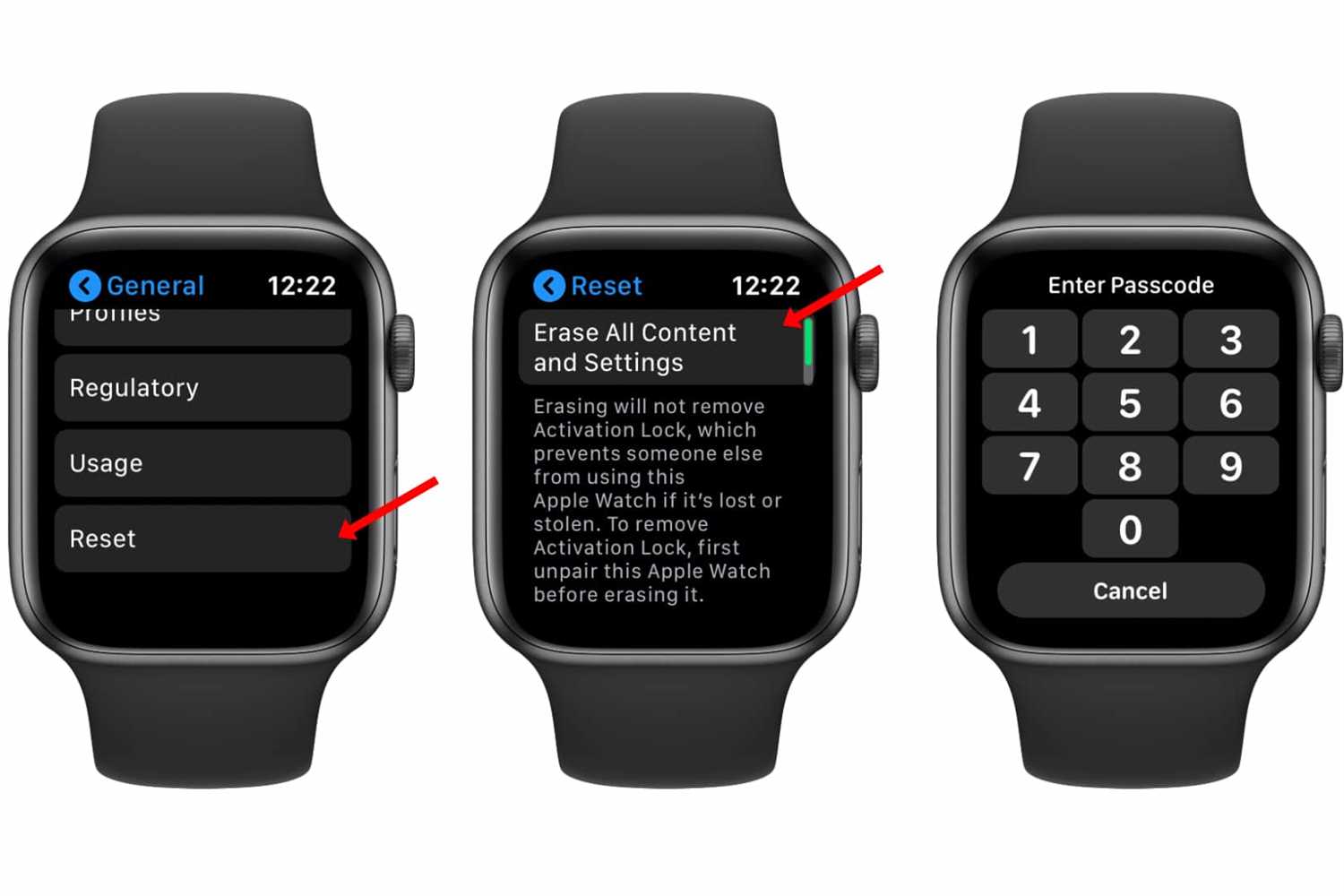 Сброс настроек на Apple Watch